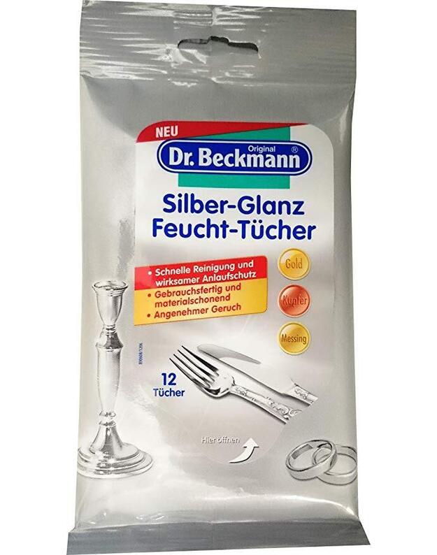 Dr.Beckmann  drėgnos servetėlės brangiųjų metalų valymui, 12 vnt.