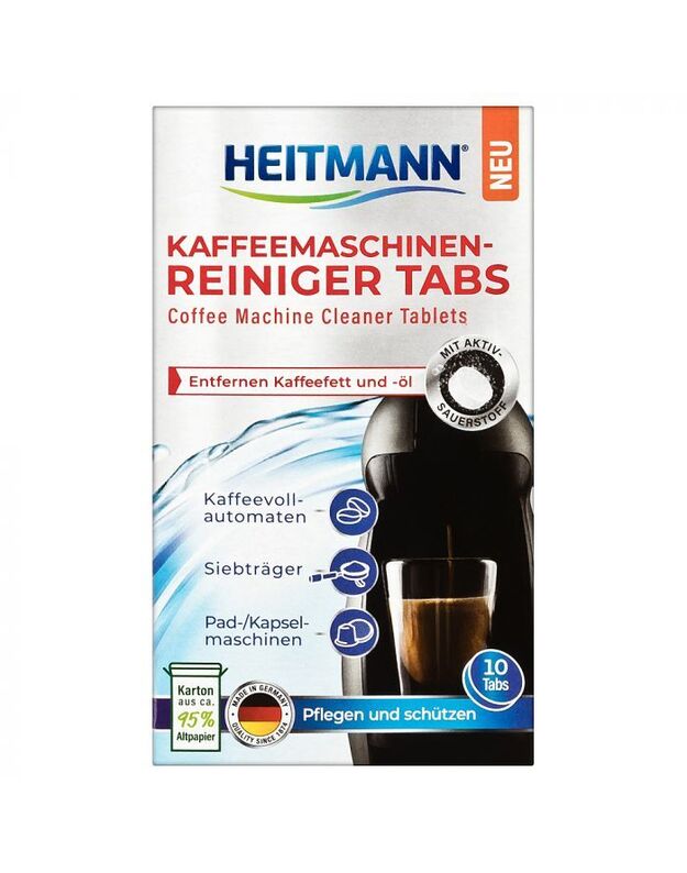 Kavos aparatų valymo tabletės Heitmann, 10 vnt.